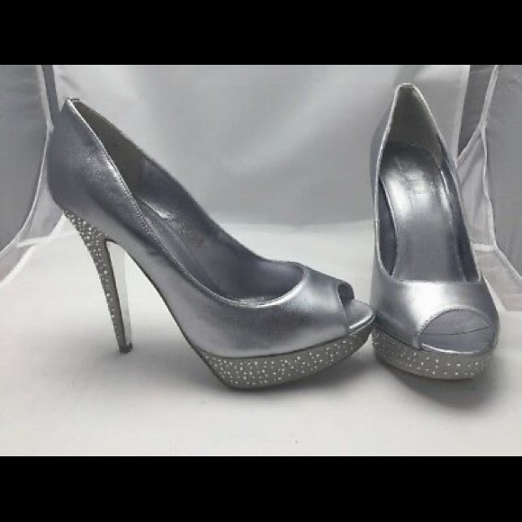 Brand New Mariah Carey Silver Rhinestone Stilettos